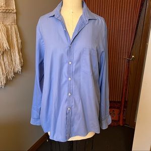 Blue button down long sleeve shirt